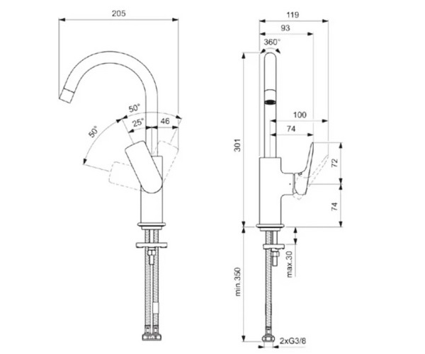 смеситель для раковины IDEAL STANDARD CERALIFE C